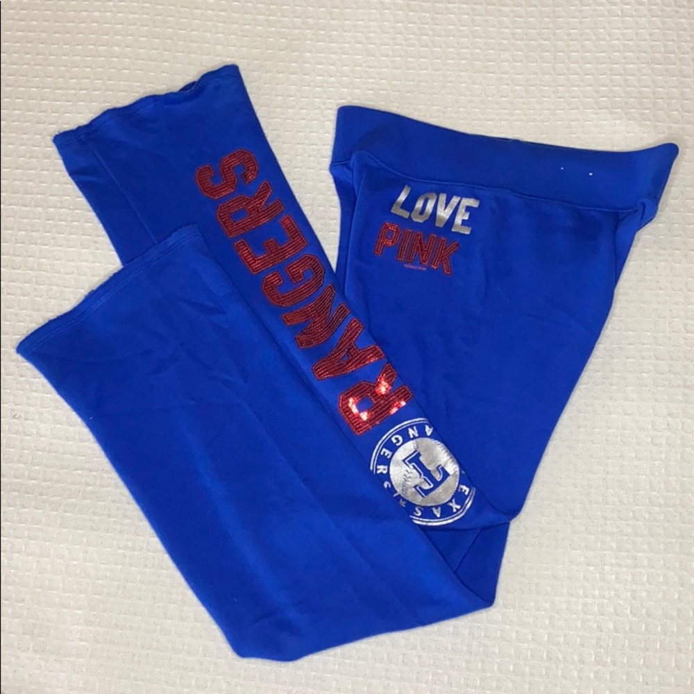 PINK Wide Leg Sweatpants - Texas Rangers
